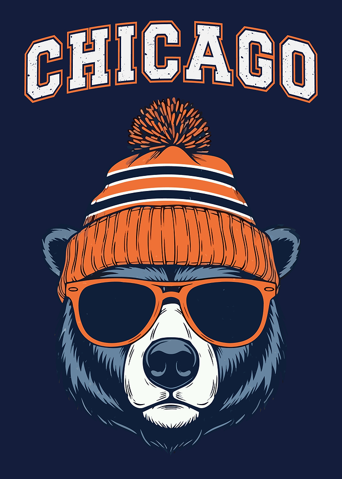Chicago Bear with Hat and Sunglasses