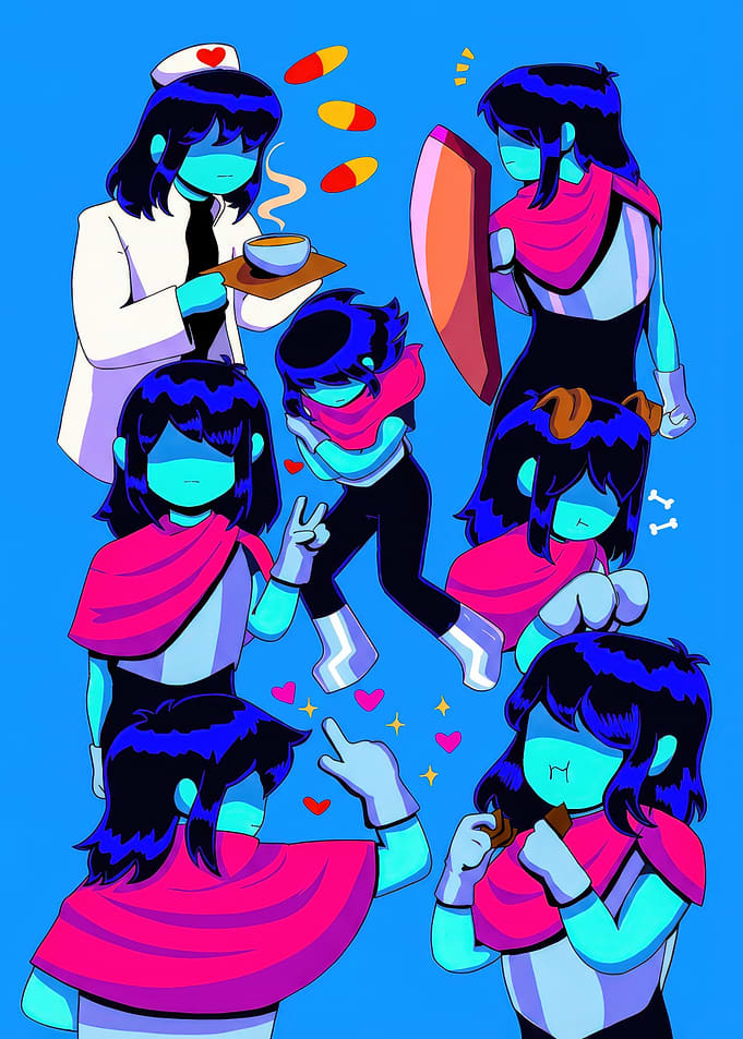 Kris Deltarune Character Collage