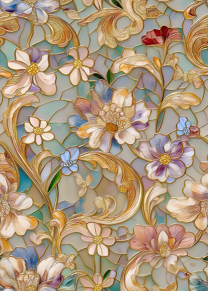 Floral Stained Glass Pattern