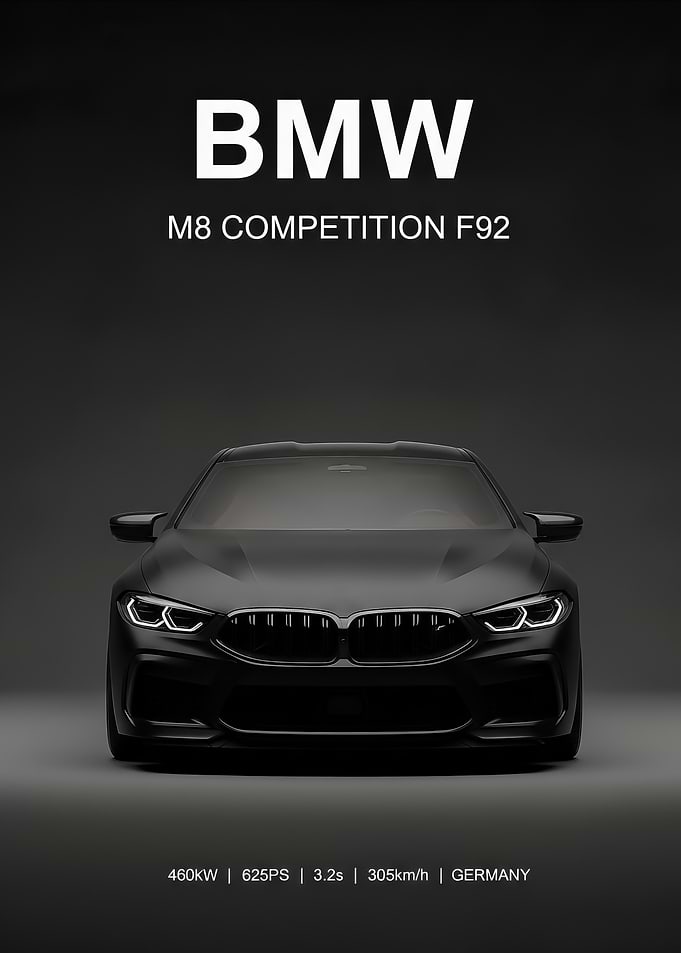 black BMW M8 Competition F92 Car