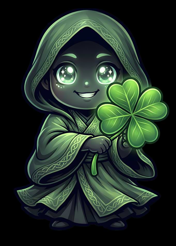 Chibi Leprechaun with Shamrock