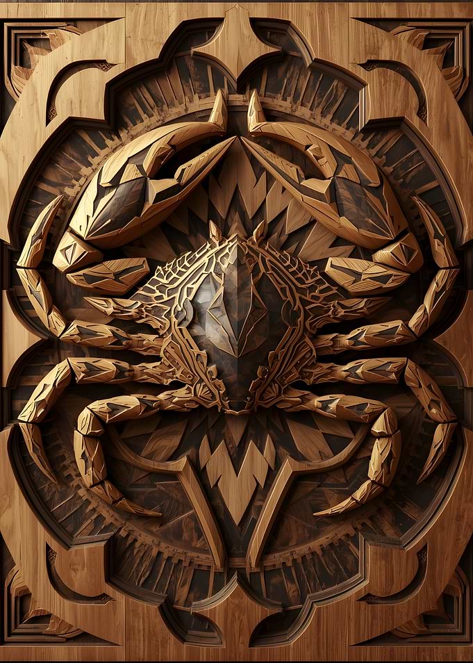 Wooden Carved Crab