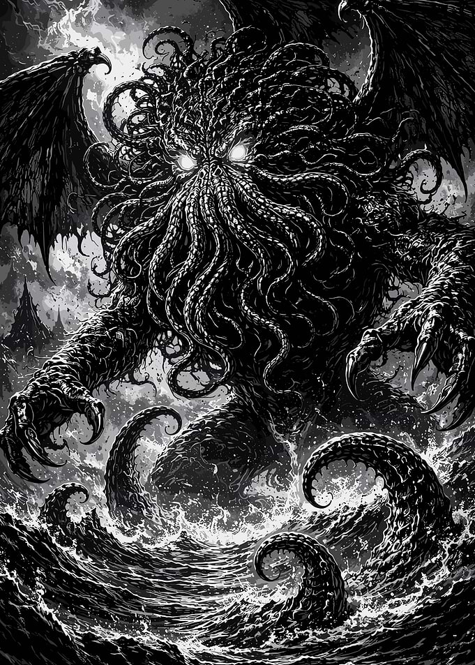 Cthulhu Rising from the Sea Thunder