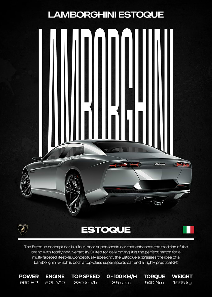 Lamborghini Estoque Concept Car Poster