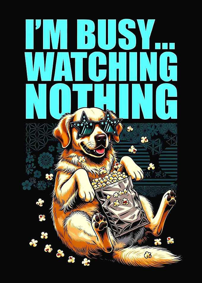 Dog Watching Nothing with Popcorn