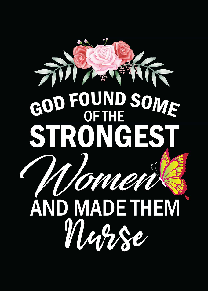 Strongest Women Nurse Floral Butterfly