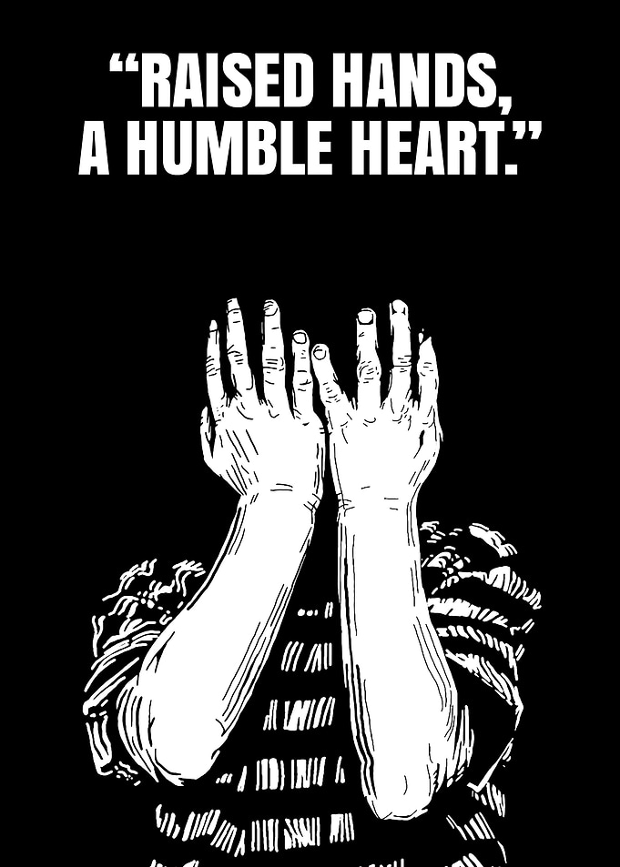 Raised Hands, Humble Heart Illustration