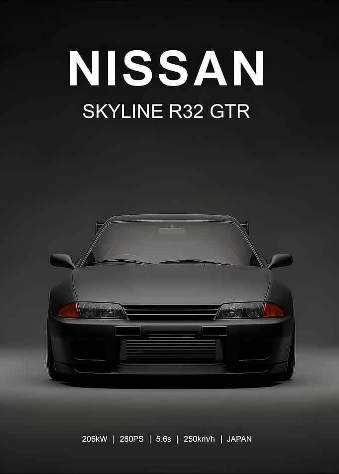 Nissan Skyline R32 GTR Car Poster