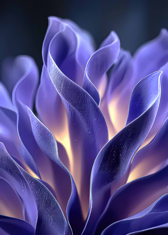 Abstract Purple Flower Petals Close-Up