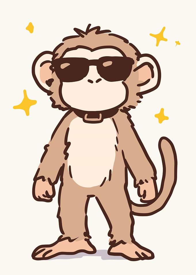 Cool Monkey with Sunglasses Illustration