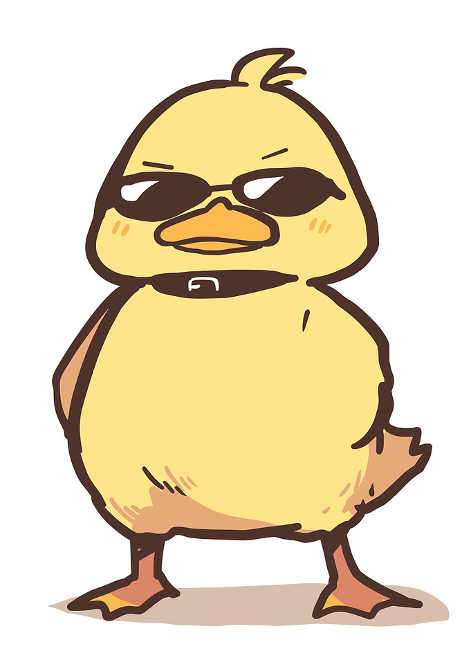 Cool Cartoon Duck with Sunglasses