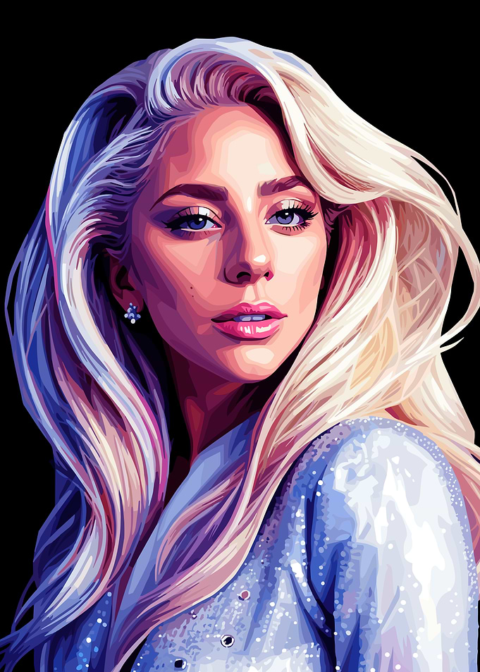 Lady Gaga Portrait Digital Art
