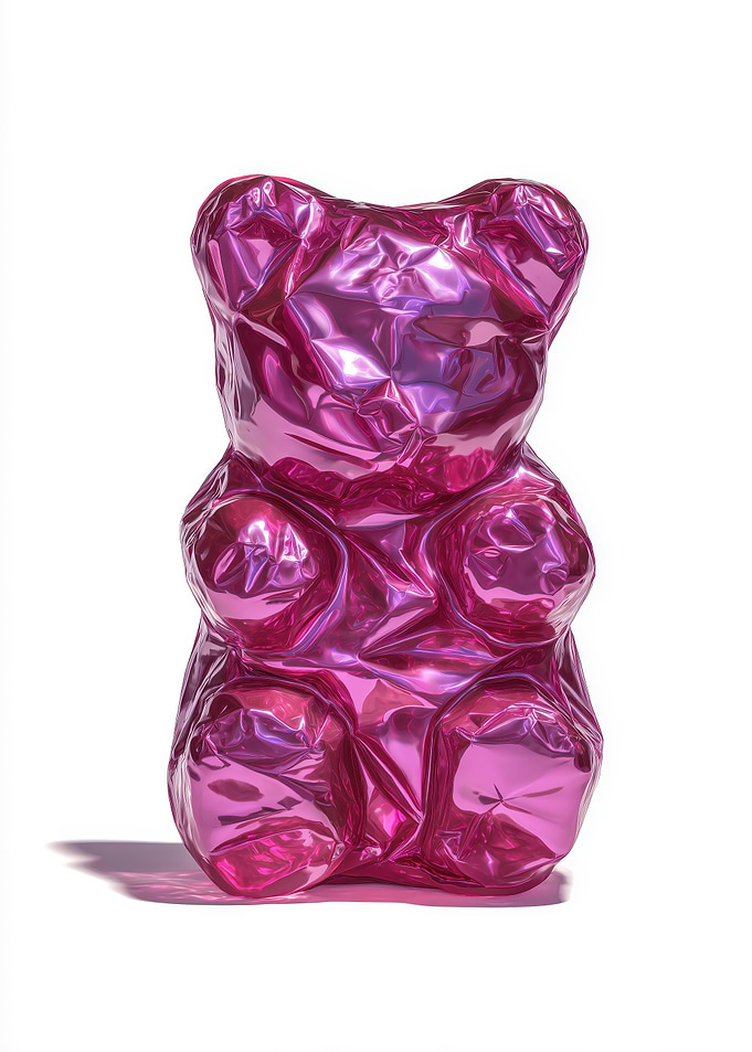 Shiny Pink Gummy Bear Sculpture