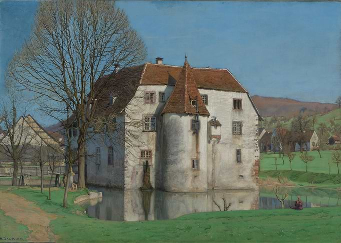 Castle in Water Painting