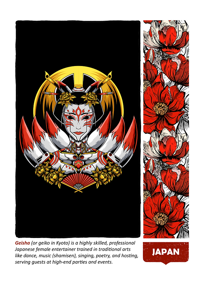 Geisha Kitsune Digital Art