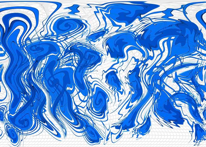 Abstract Blue and White Swirls 45S