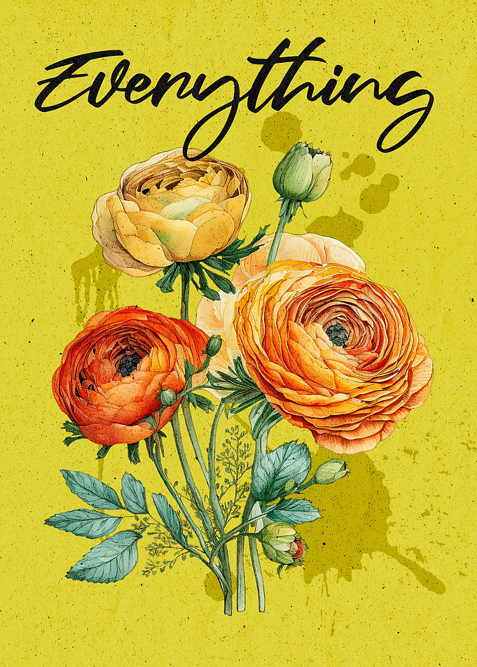 Floral Bouquet with 'Everything' Text
