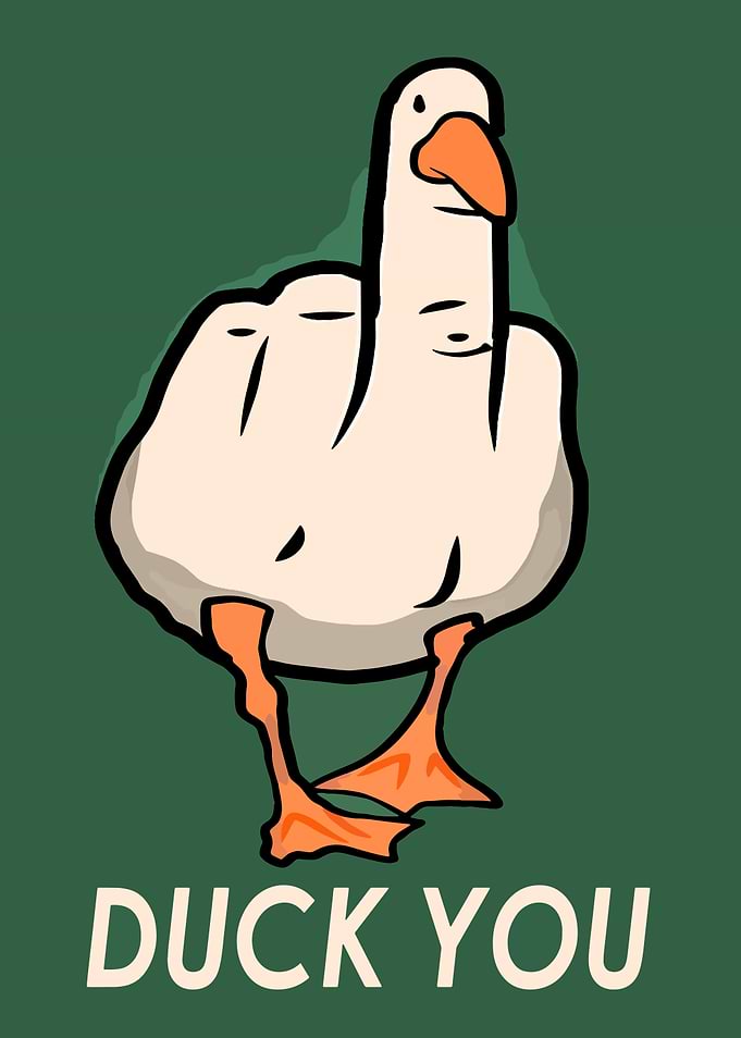 Duck You - Cartoon Bird Gesture