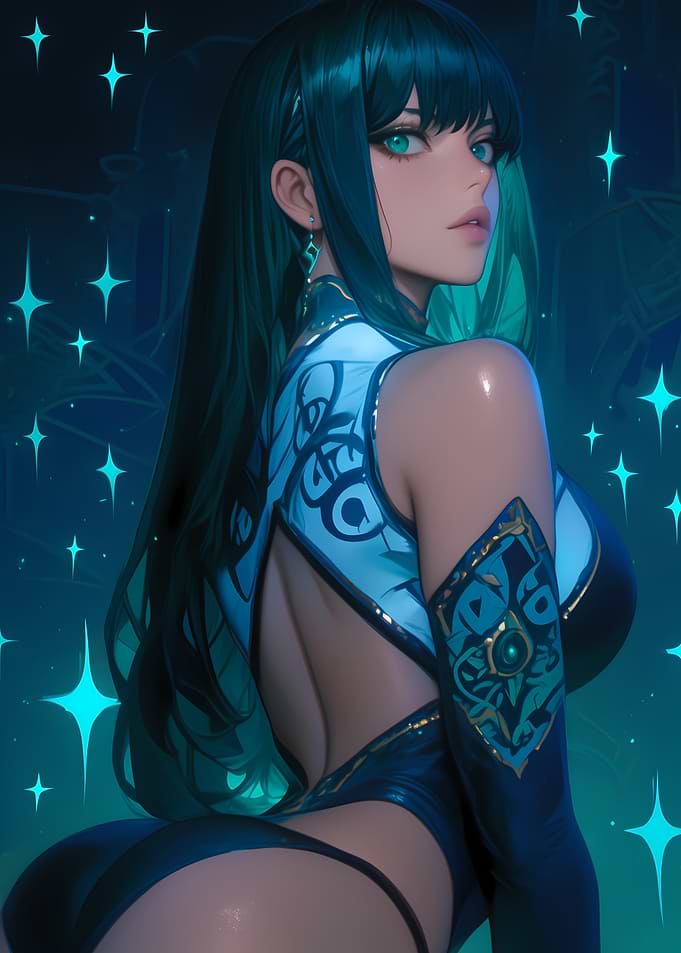 Sexy Anime Girl in Green Outfit