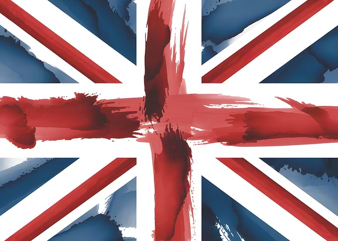 Union Jack United Kingdom Watercolor Flag