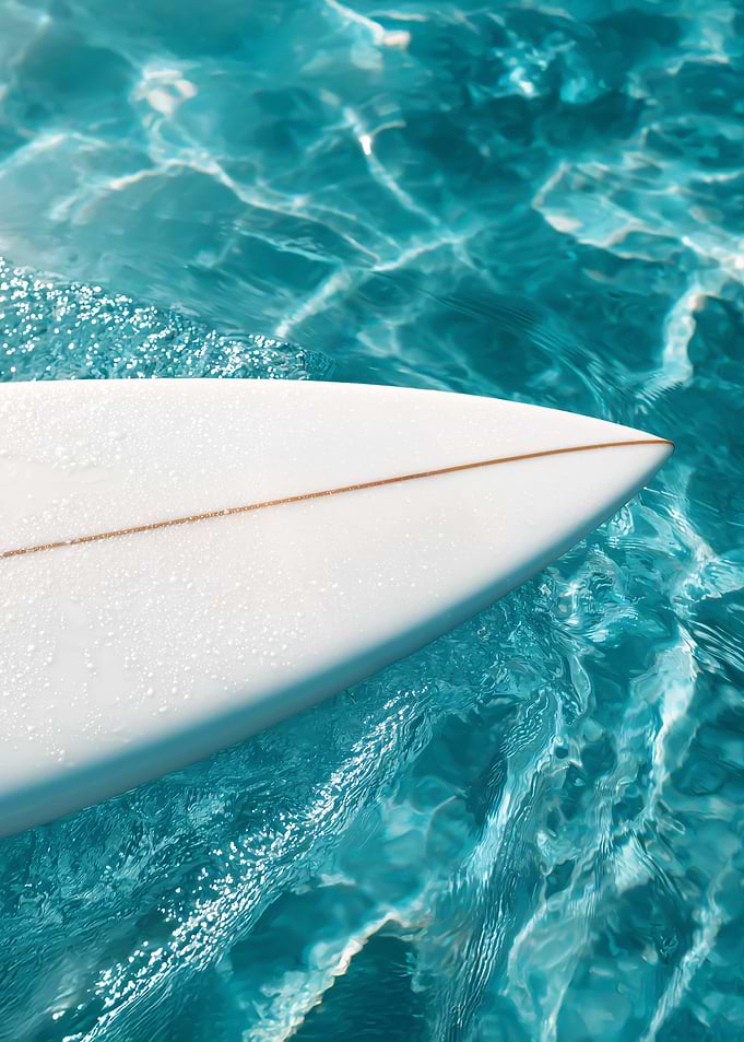 Surfboard in Turquoise Water