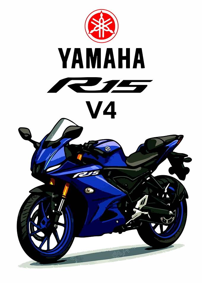 Yamaha R15 V4 Motorcycle Illustration