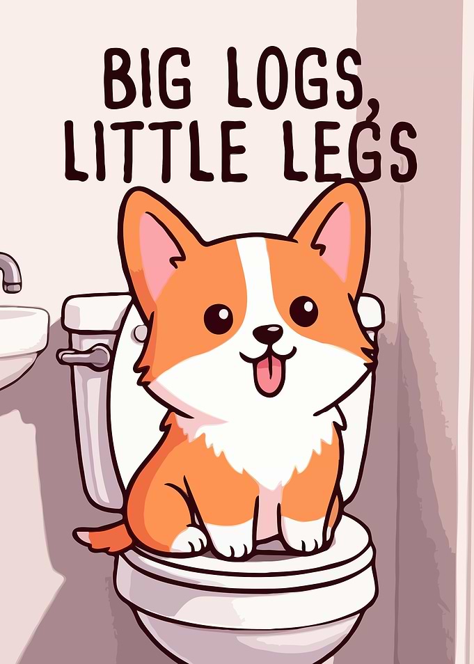 Corgi on Toilet: Big Logs, Little Legs Funny