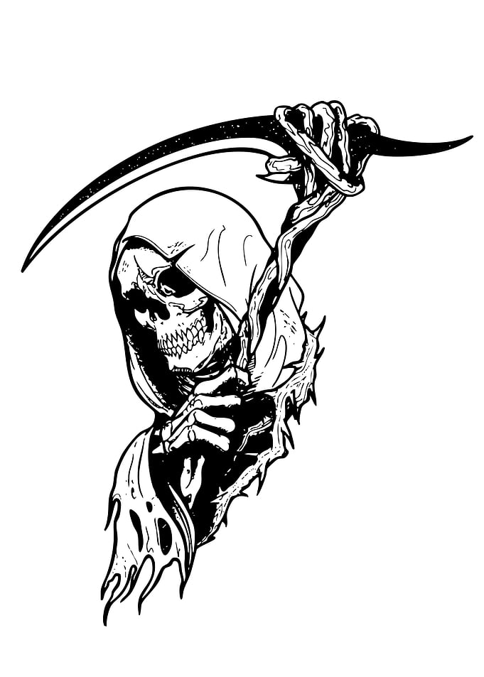 Grim Reaper with Scythe Illustration