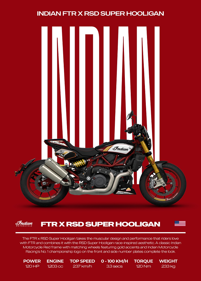 Indian FTR x RSD Super Hooligan Motorcycle Poster
