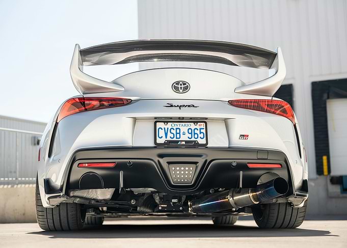 White Toyota Supra Rear View