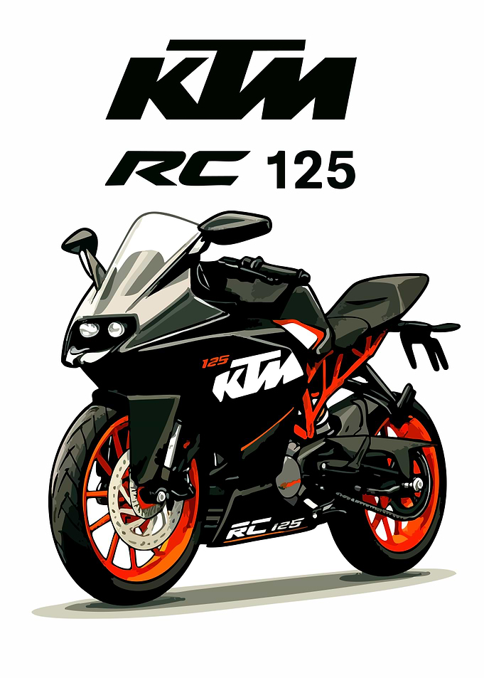 KTM RC 125 Motorcycle Illustration