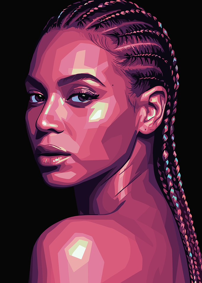 Beyonce Portrait with Braids