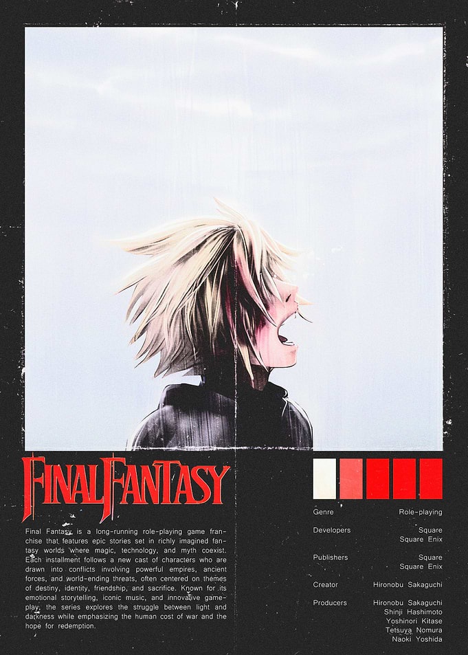 Final Fantasy Character Screaming Poster