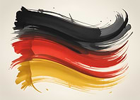 German Flag Brush Stroke Illustration