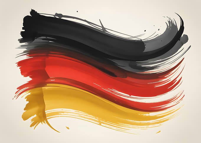 German Flag Brush Stroke Illustration
