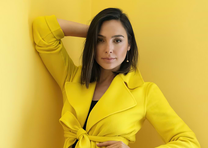 Gal Gadot in Yellow Coat