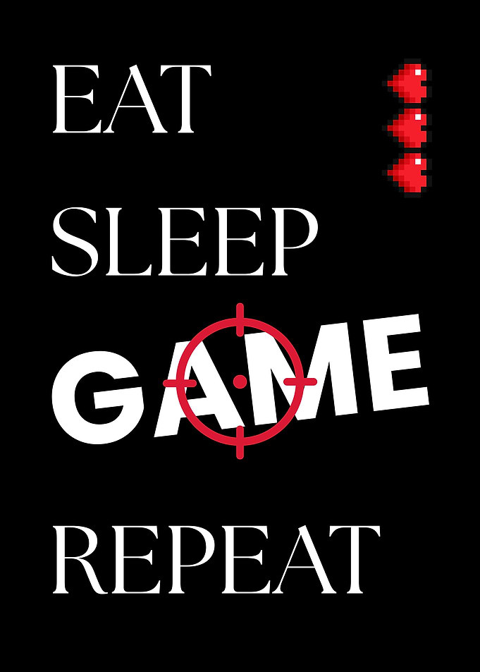 Eat Sleep Game Repeat Poster