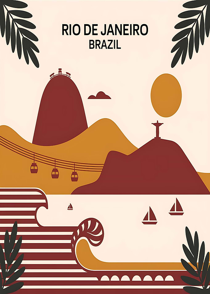 Rio de Janeiro, Brazil Illustration