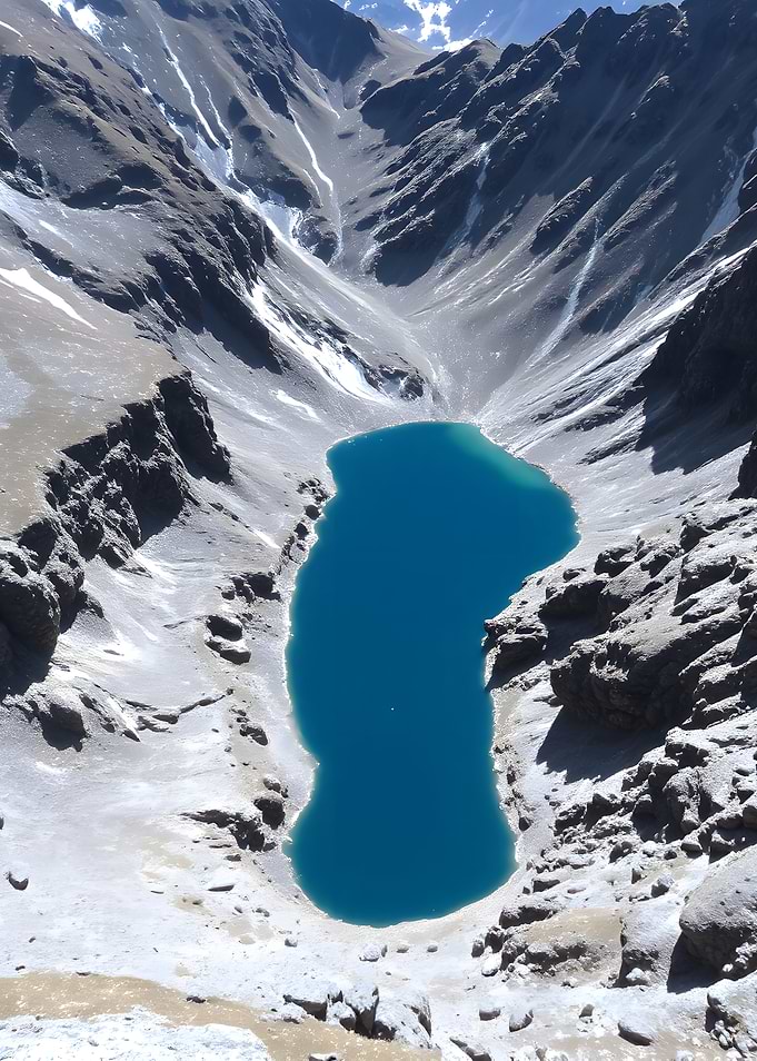 Mountain Lake Aerial View