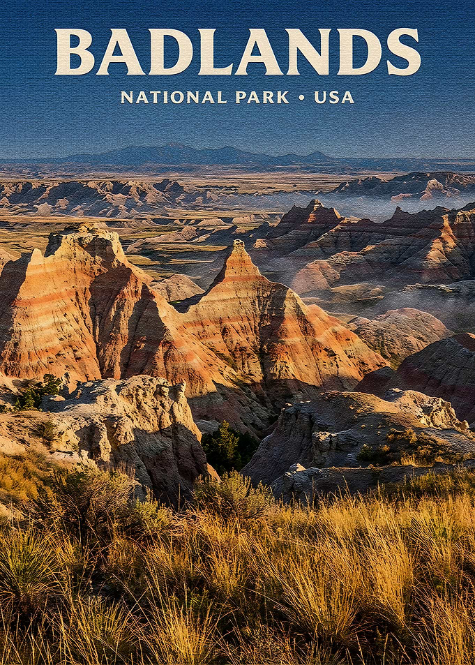 Badlands National Park Travel Poster