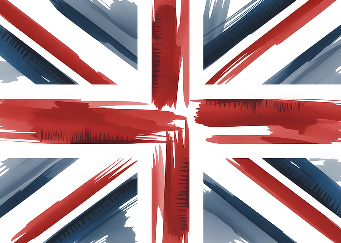 Abstract Union Jack United Kingdom Flag Art