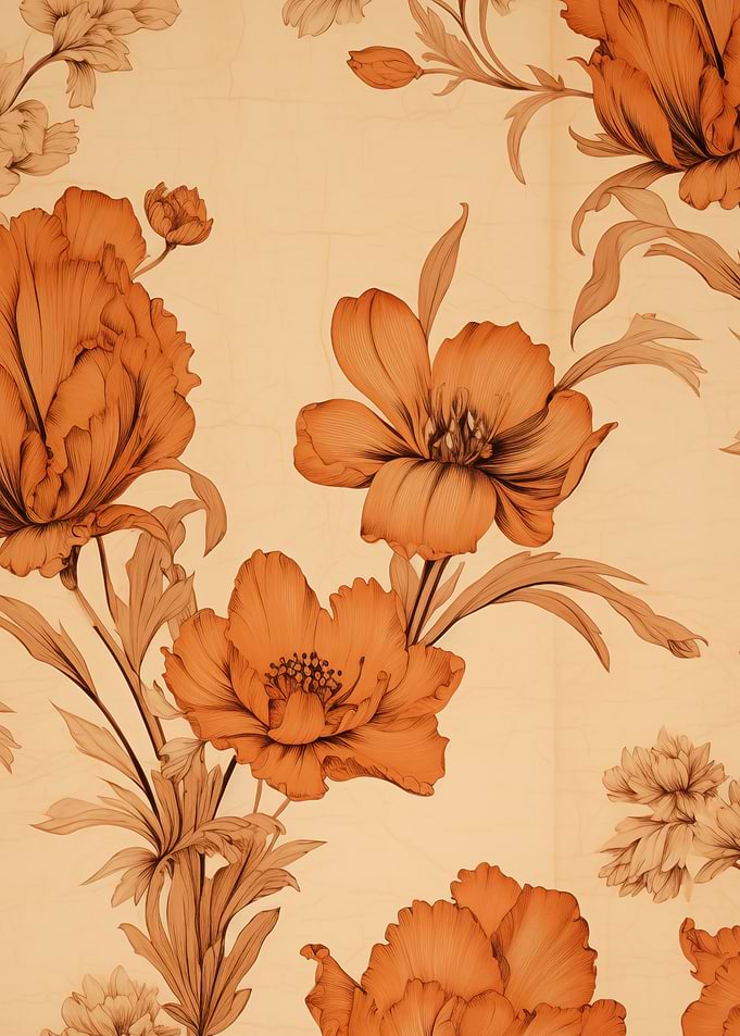 Floral Pattern in Orange