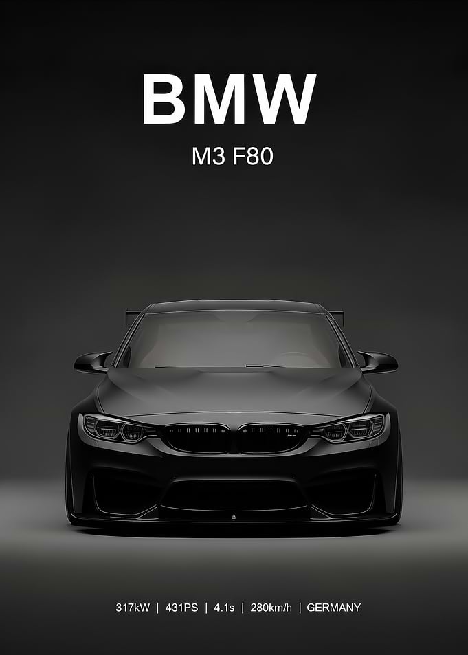 BMW M3 F80 Black Car