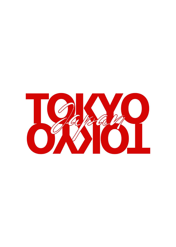 Tokyo Japan Red Text Graphic