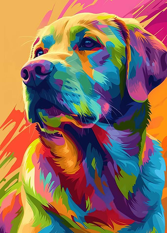 Colorful Labrador Retriever Portrait