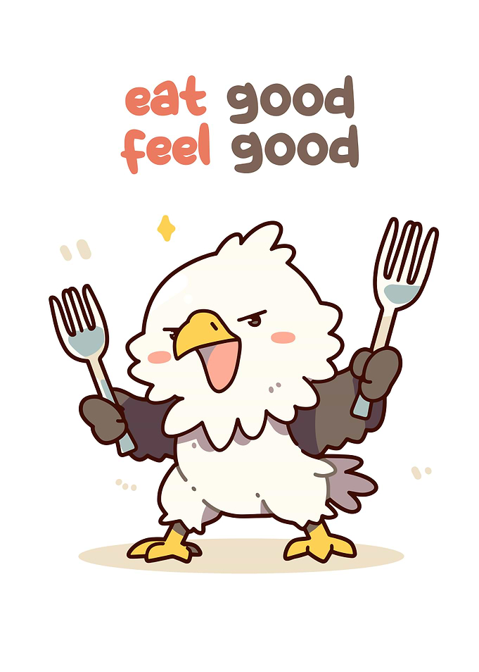 Eat Good Feel Good Eagle Cartoon