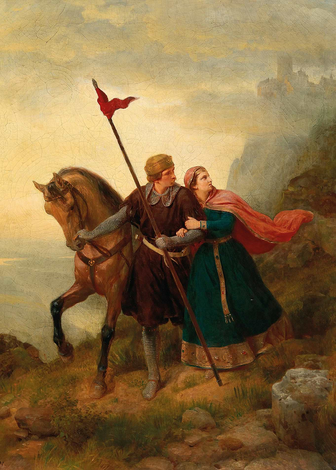 Knight and Lady on Cliffside