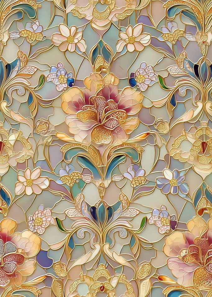 Floral Stained Glass Pattern