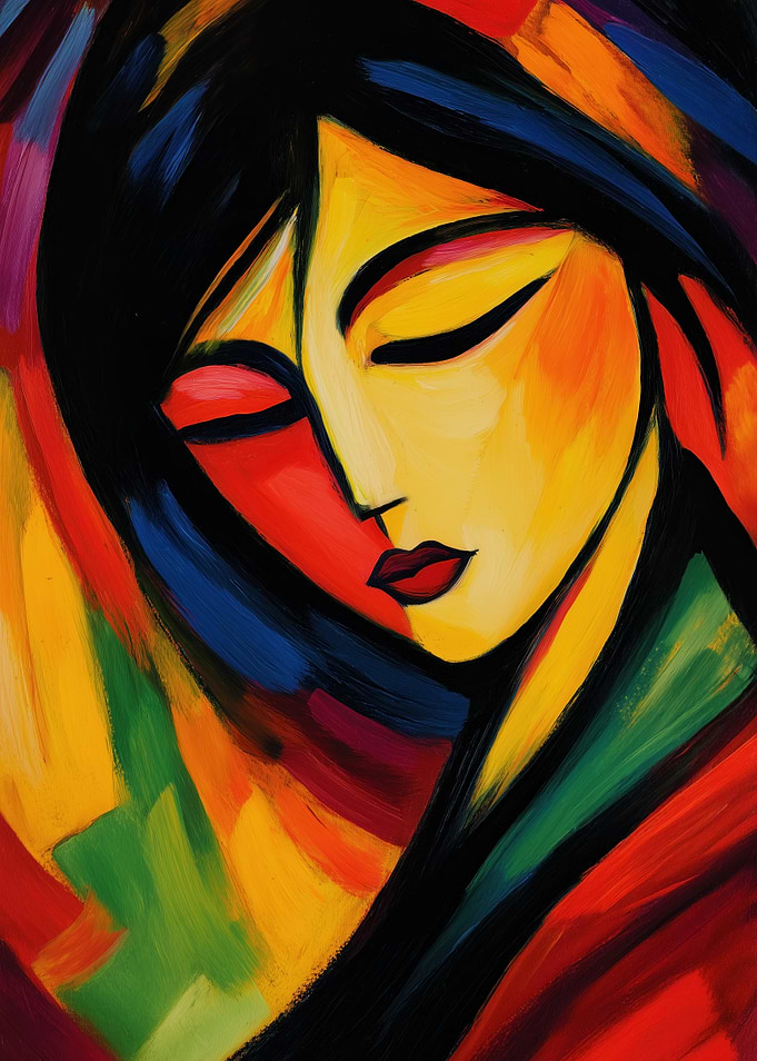 Beautiful Expressionist Woman Portrait
