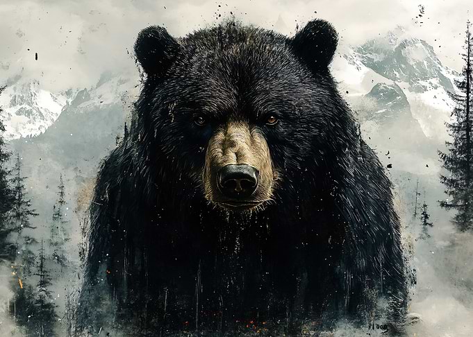 Majestic Black Bear Portrait